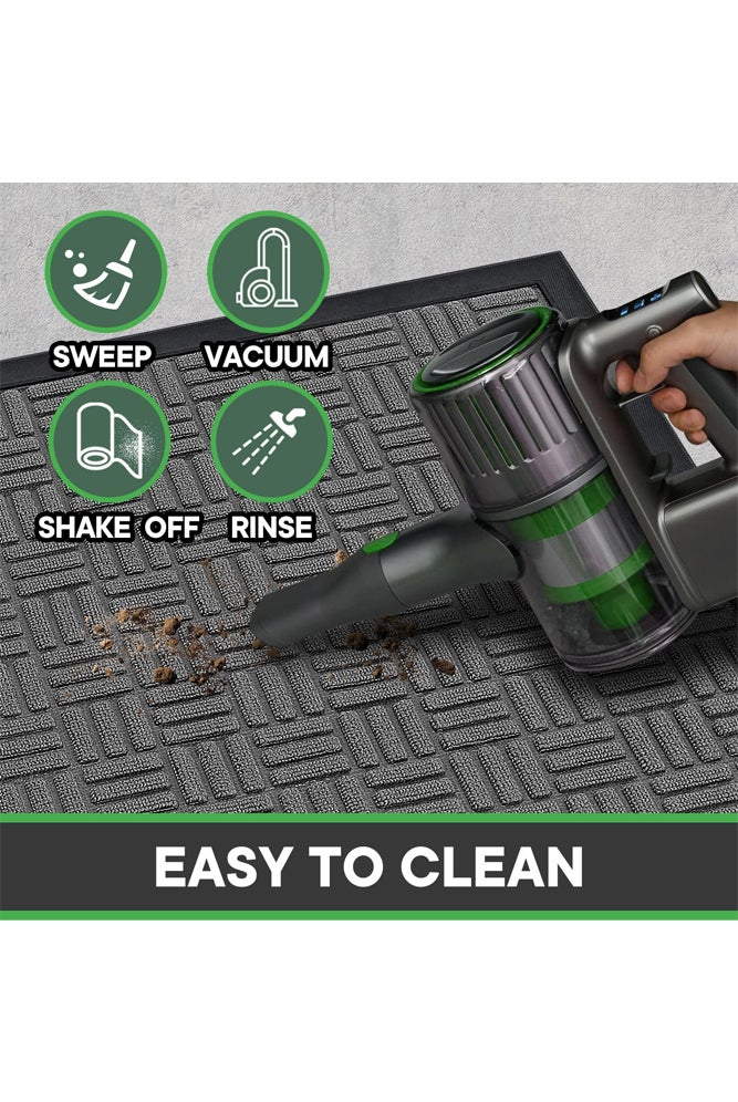 شبيلي ممشط أحذية لمدخل المنزل والسكن، وبساط ترحيب من بوليستر بتصميم منخفض الحافة وظهر غير قابل للانزلاق؛ سجادة باب عملية سهلة التنظيف تلتقط الأوساخ والرطوبة للاستخدام الداخلي والخارجي في المناطق المزدحمة، رمادي - Image 4