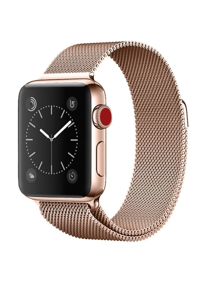 Generic - Replacement Strap For Apple Watch Series 9&8&7 41mm / 6 & SE & 5 & 4 40mm / 3 & 2 & 1 38mm Milanese Loop Magnetic Stainless Steel Watch Band Champagne Gold - Image 1