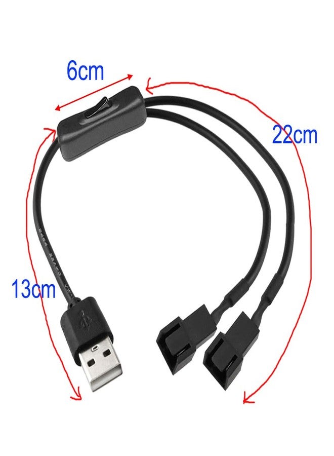Gebildet كابل محول طاقة Gebildet ثنائي 4 دبابيس إلى USB لتشغيل/إيقاف مروحة، عبوة من قطعتين، موزع طاقة من 1 إلى 2، USB إلى موصل مروحة 4 دبابيس/3 دبابيس PWM 5 فولت - Image 3
