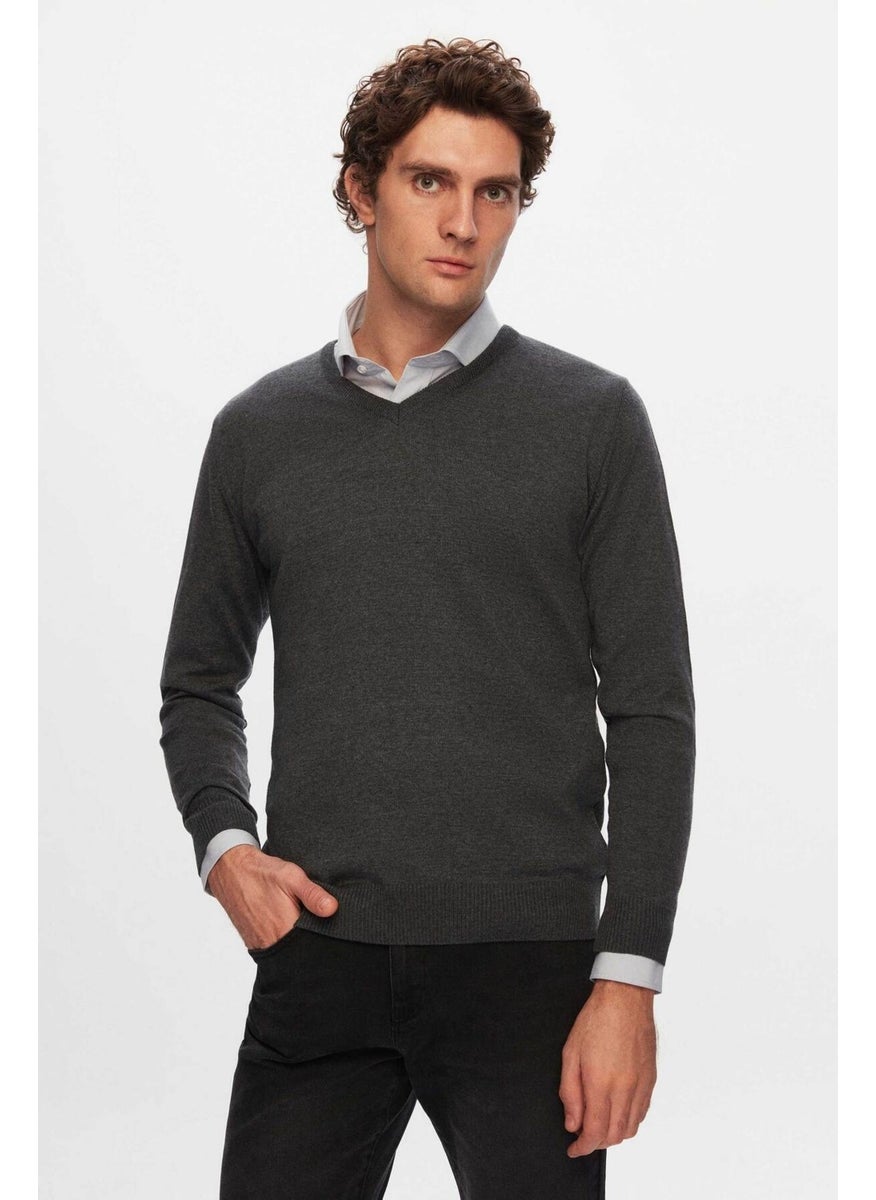 Regular Fit Anthracite Plain V Neck Knitwear Sweater 5HF06ORT12003 - pzsku/Z37E4DCA6D8312AF7851DZ/45/_/1727705105/cc491009-e414-41f3-aa64-0ac217893a88