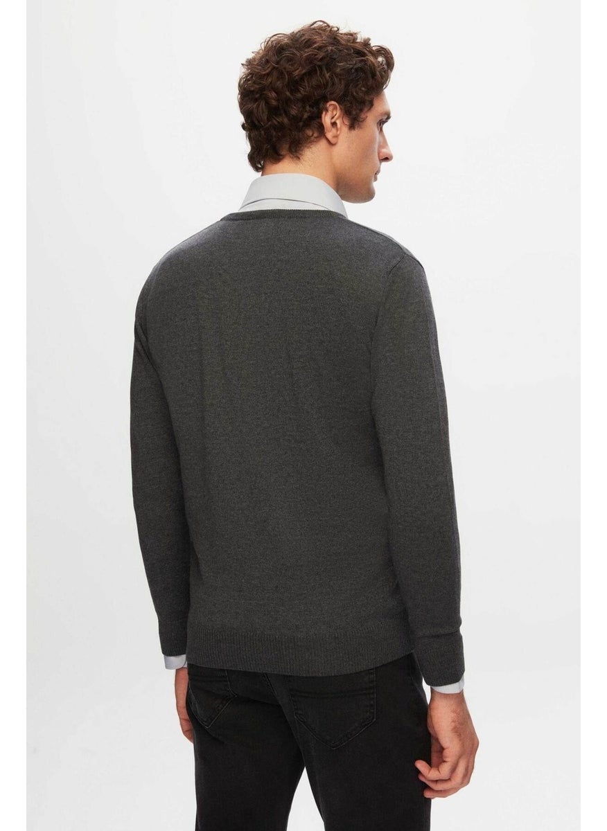 Regular Fit Anthracite Plain V Neck Knitwear Sweater 5HF06ORT12003 - pzsku/Z37E4DCA6D8312AF7851DZ/45/_/1728059908/aa6f4c41-5169-401e-ad7b-7f9d06a86019