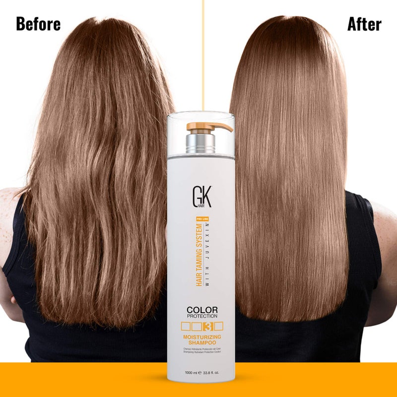 GK HAIR Global Keratin Moisturizing Shampoo (33.8 Fl Oz/1000ml) for Hydrating Color Protection Dry Damage Curly Frizzy Thinning Color Treated Hair Repair Organic Paraben Sulfate Free All Hair Types - Image 3