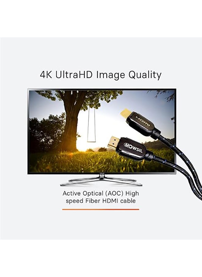 MOWSIL Active Optical AOC-Fiber HDMI 4K 60Hz 2.0 Cable DA Removable 25Mtr, Supported Resolution UHD 4K@60Hz Bandwidth upto 18 Gbps  - Image 4