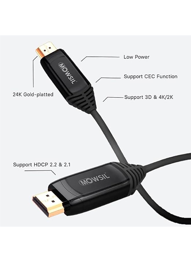 MOWSIL Active Optical AOC-Fiber HDMI 4K 60Hz 2.0 Cable DA Removable 25Mtr, Supported Resolution UHD 4K@60Hz Bandwidth upto 18 Gbps  - Image 5