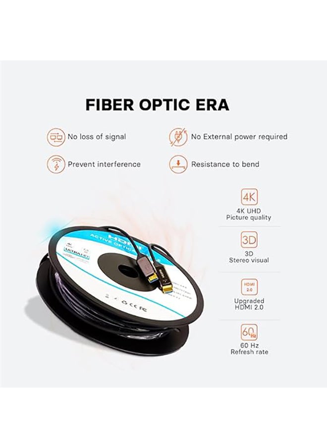MOWSIL Active Optical AOC-Fiber HDMI 4K 60Hz 2.0 Cable DA Removable 25Mtr, Supported Resolution UHD 4K@60Hz Bandwidth upto 18 Gbps  - Image 3