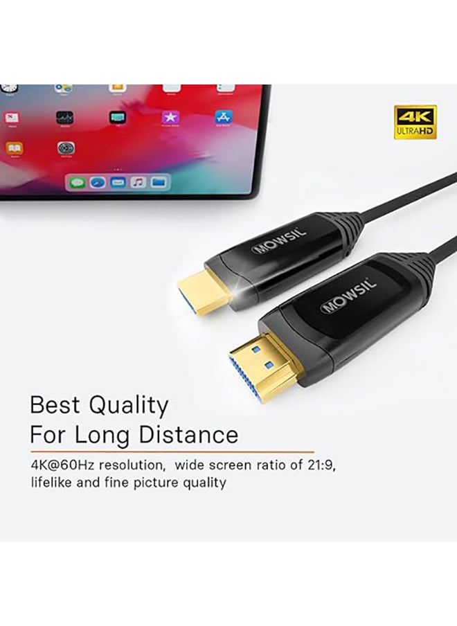 MOWSIL Active Optical AOC-Fiber HDMI 4K 60Hz 2.0 Cable DA Removable 25Mtr, Supported Resolution UHD 4K@60Hz Bandwidth upto 18 Gbps  - Image 2