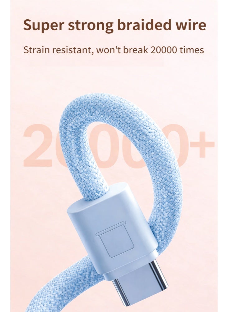 AVOO Small & Lightweight Portable Power Bank 20000mAh Fast Charging PD with Dual Built-in Cables – Elegant Blue Portable Battery for iPhone, Samsung & Android - Image 2