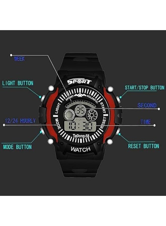 First Choice Kids Digital Sports Watch, Shock Resistant Boys Girls Outdoor Wristwatch with LED Backlight, Alarm, Stopwatch, Comfortable Silicone Strap - Image 3