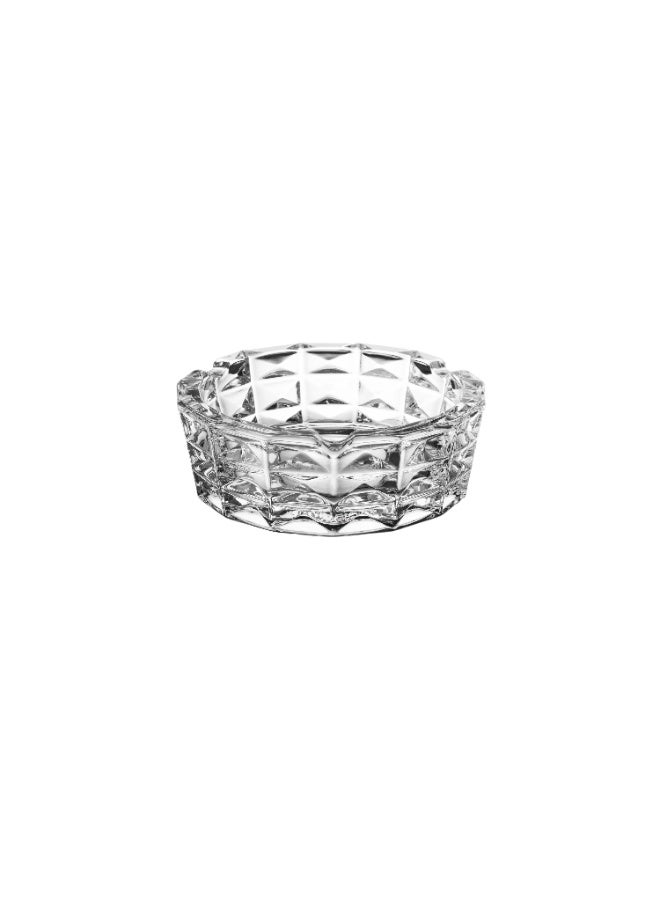 Yujin A clear, pure glass ashtray measuring 12.5*4 cm - Image 1