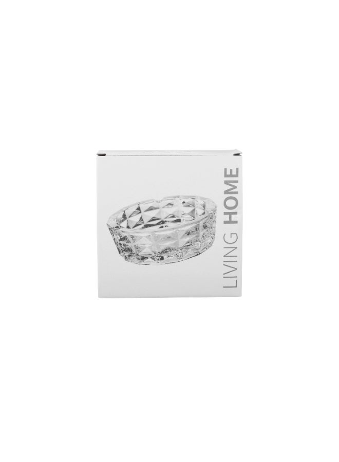 Yujin A clear, pure glass ashtray measuring 12.5*4 cm - Image 4