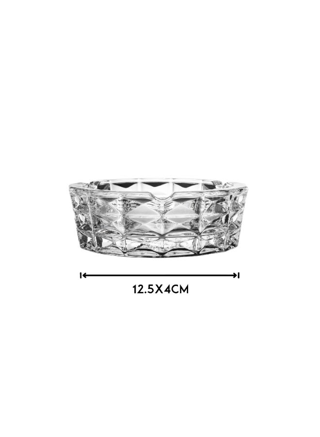 Yujin A clear, pure glass ashtray measuring 12.5*4 cm - Image 3