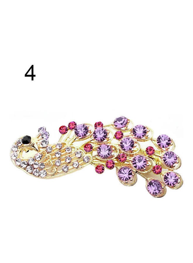 NIBEMINENT Elegant Peacock Design Shiny Rhinestone Hairpin Multicolour