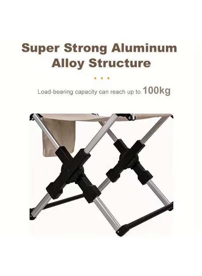 BlueFire Outdoor Folding Camping Chair with Backrest and Armrests, Lightweight Aluminum Alloy Frame, Durable Oxford Fabric Seat, Stable Portable Fishing Chair, Ergonomic Leisure Folding Armchair for Camping, Travel, Picnic, Beach, Garden and Outdoor Dining - Image 2