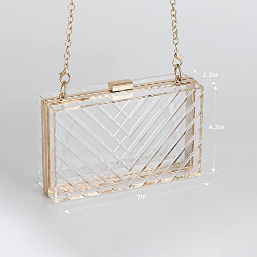 WJCD Clear Purses For Women Acrylic Clear Clutch Bag Stadium Approved (transparent) - Image 2