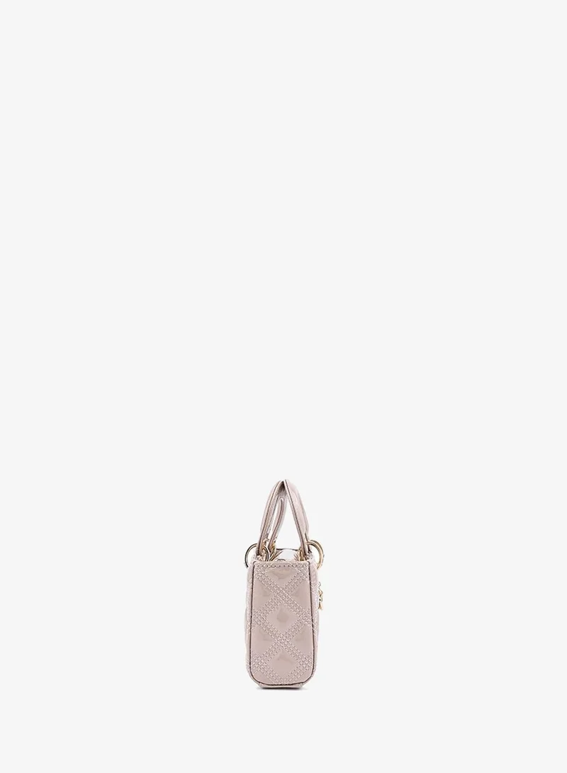 Cuple Beige Cuple Textured Zip Shoulder Bag for Women | Best Price UAE