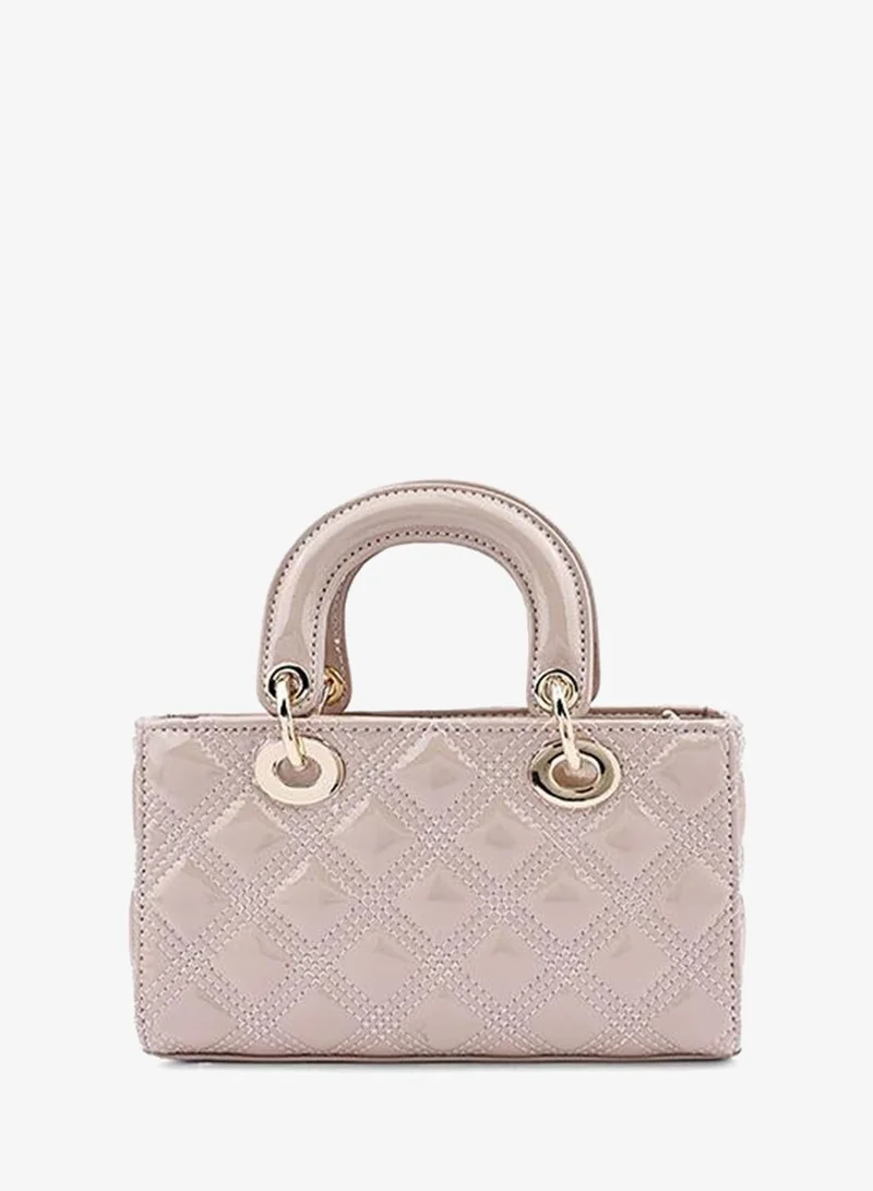 Cuple Beige Cuple Textured Zip Shoulder Bag for Women | Best Price UAE