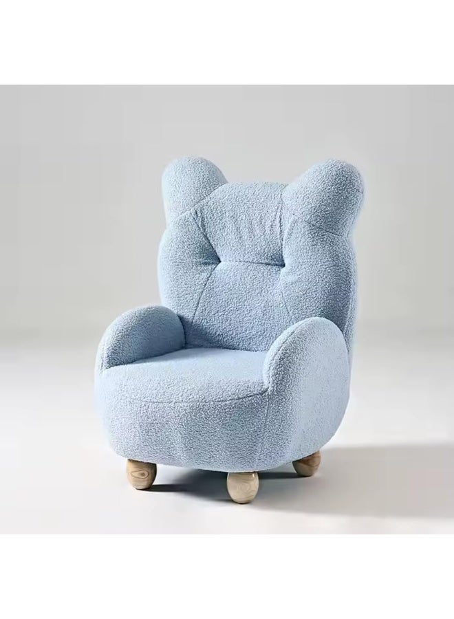 Poppins Home Animal-Themed Children's Sofa Chair with Armrests and Stylish Tufted Upholstery (Sky-Blue)  - Image 1