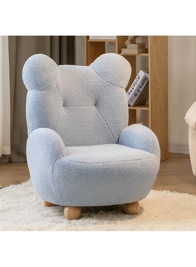 Poppins Home Animal-Themed Children's Sofa Chair with Armrests and Stylish Tufted Upholstery (Sky-Blue)  - Image 2