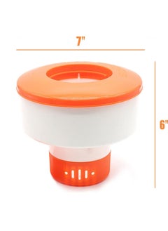 Generic [1Pcs] Chlorine Floater, Floating Pool Chlorine Dispenser Orange, Easily Spot It, Fits 1 And 3 Inch Tablets For Large And Small Pools, Hot Tub, Spa  - Image 1