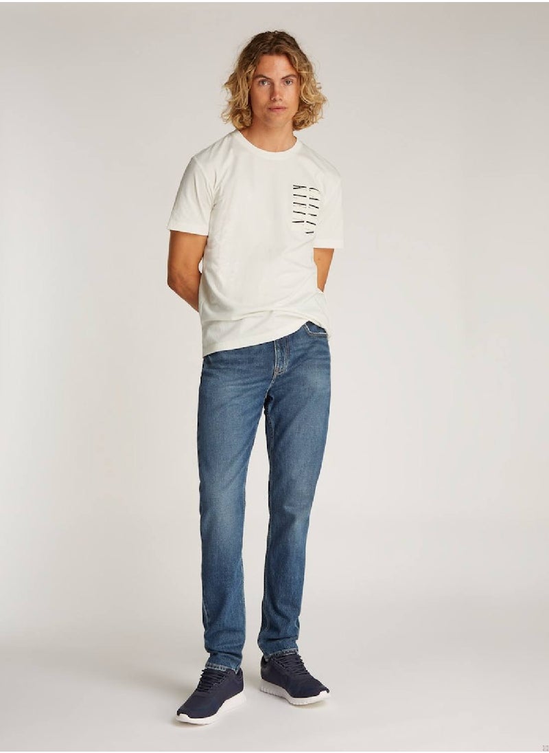 Calvin Klein Jeans Men's Graphic T-Shirt - Cotton, White  - Image 3