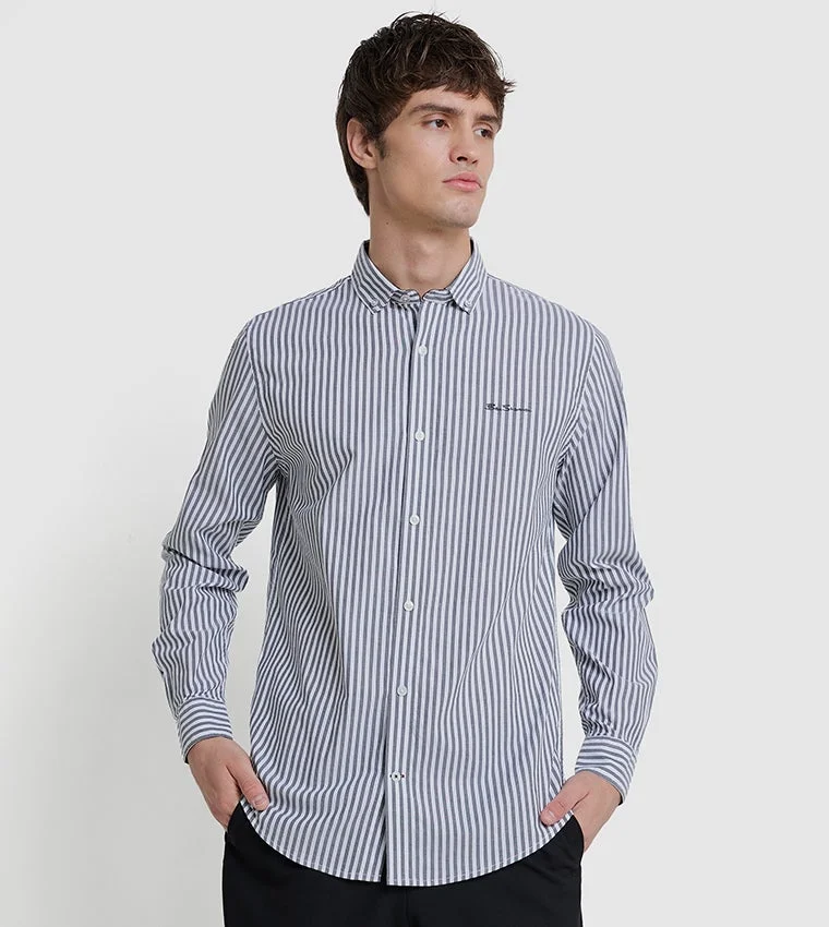 بين شيرمان Ben Sherman Men's Long Sleeve Striped Shirts