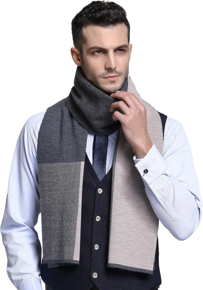 IONA Men's Winter Cashmere Feel Australian Wool Soft Warm Knitted Scarf - Image 2