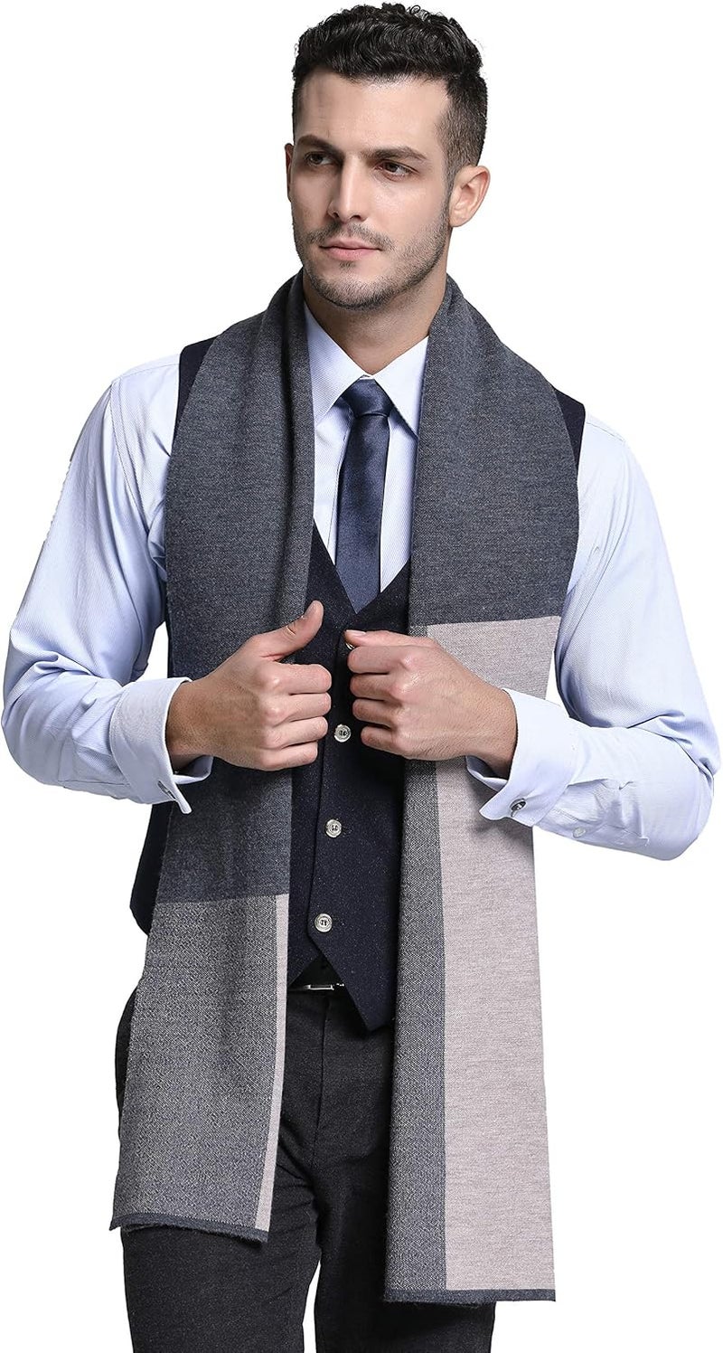 IONA Men's Winter Cashmere Feel Australian Wool Soft Warm Knitted Scarf - Image 3