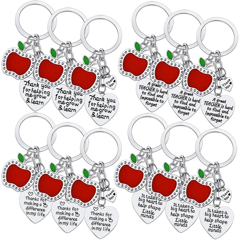YEEQIN 12PCs Teacher Keychains In Bulk Teacher Appreciation Gifts Thank You Gift Appreciation Keychain Gifts For Teacher Pack of 12 Mixed Style - Image 2