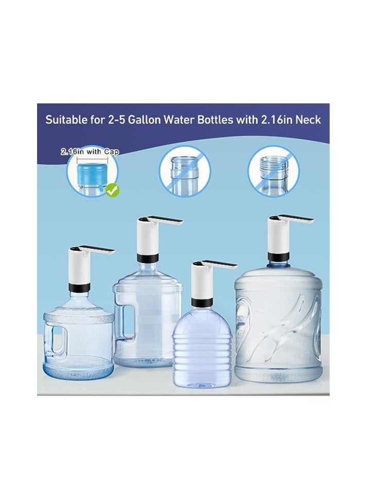 SYOSI Foldable Water Dispenser for 5 Gallon, Continuous Pumping Electric Water Jug Pump, Portable Drinking Water Pump, Timing and Quantitative Pumping, 3 Button Mode, Rechargeable (White)(1 Pack)  - Image 5