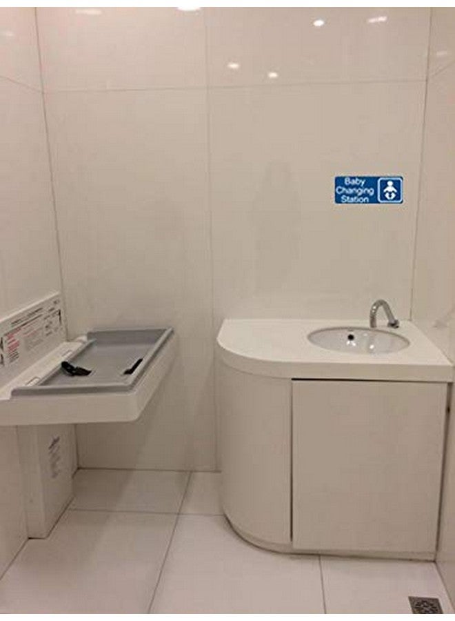 Mvgges New Baby Changing Station Sign, 8 x 3 in with English and Symbol, Blue for Men, Women, Unisex - Image 4
