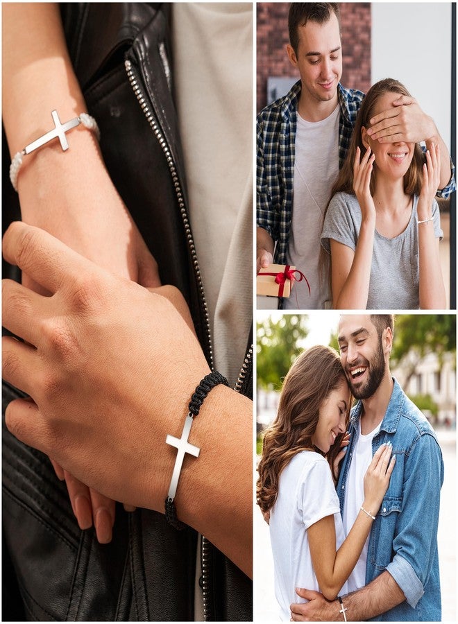 Tarsus Gifts for Girlfriend, Valentines Day Gifts for Her, Girlfriend Birthday Gift Cross Couples Bracelets Christmas Anniversary - Image 2