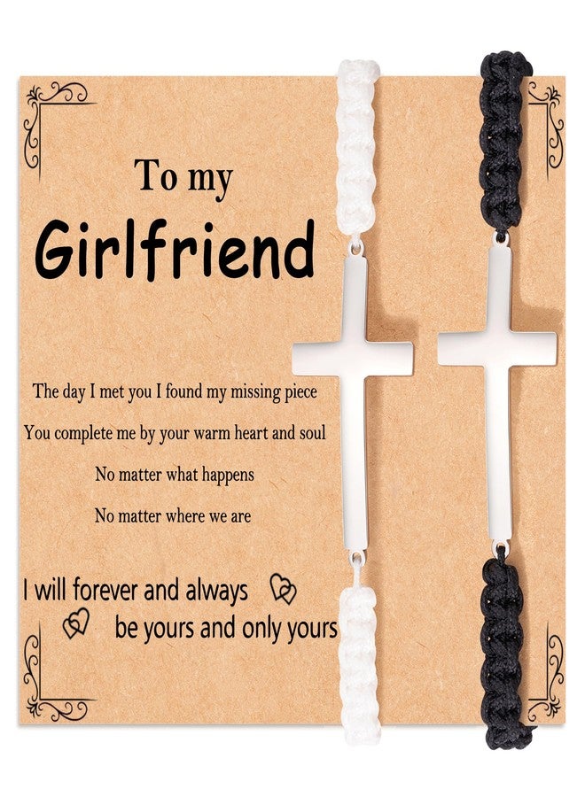 Tarsus Gifts for Girlfriend, Valentines Day Gifts for Her, Girlfriend Birthday Gift Cross Couples Bracelets Christmas Anniversary - Image 1