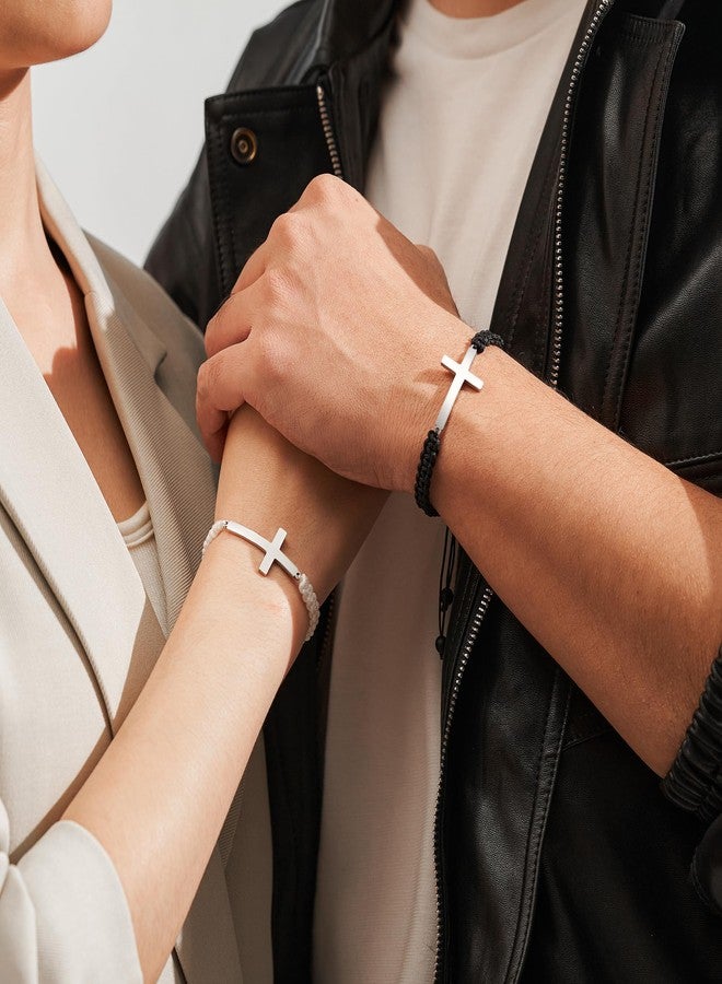 Tarsus Gifts for Girlfriend, Valentines Day Gifts for Her, Girlfriend Birthday Gift Cross Couples Bracelets Christmas Anniversary - Image 4