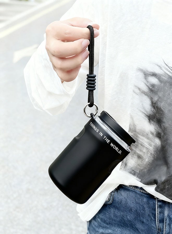 AHAKAC 316 Stainless Steel Coffee Mug - Double-Layer Insulation Cup - Double-Outlet Silicone Straw Water Cup 350ml - Image 4