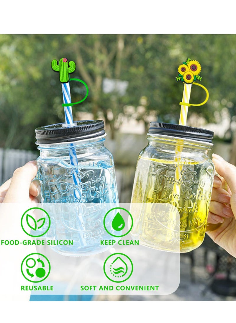 Excefore Straw Covers Cap Toppers, 10 Pcs Straw Cover for Stanley Cup, Silicone Straw Covers Cap Reusable Drinking Straw Topper Compatible, for Stanley Cups Accessories, 0.4in - Image 3