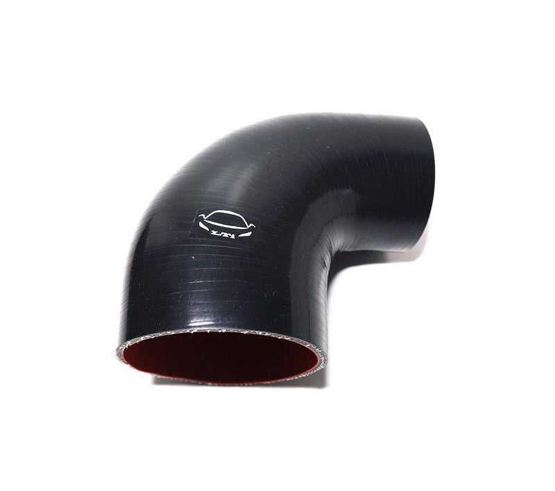 TenkeAuto High Performance 4-Ply Reinforced 3"-4" ID 90 Degree Elbow Reducer Coupler Silicone Hose Turbo/Intercooler/Piping (BLACK 3"-4") - Image 4