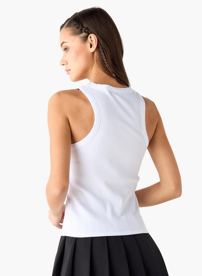 SP Characters Garfield Embroidered Ribbed Tank Top - Image 3