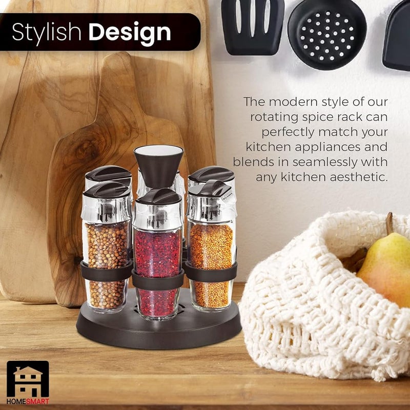 Home Smart HOMESMART 6PC Spice Organizing Jars Spice Jars Bottle Rack For Kitchen Organizer Jar Storage Glass Bottles For Home Kitchen - Image 4