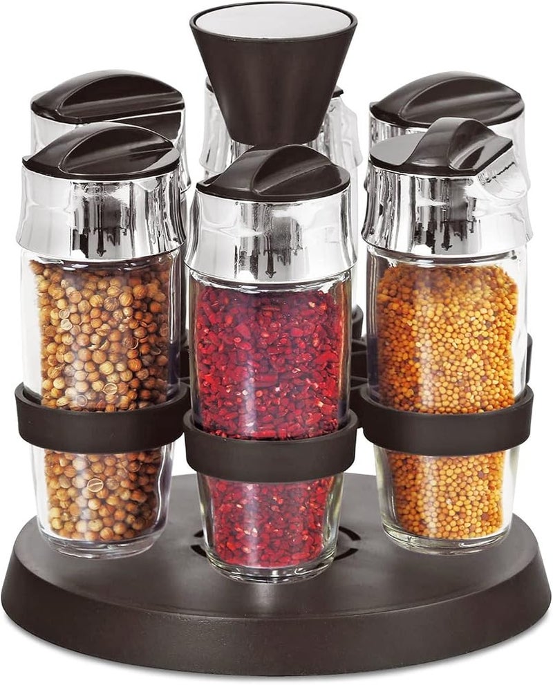 Home Smart HOMESMART 6PC Spice Organizing Jars Spice Jars Bottle Rack For Kitchen Organizer Jar Storage Glass Bottles For Home Kitchen - Image 1