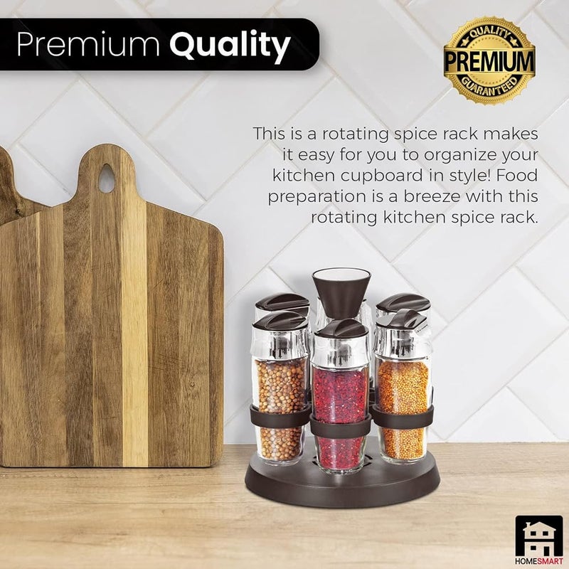 Home Smart HOMESMART 6PC Spice Organizing Jars Spice Jars Bottle Rack For Kitchen Organizer Jar Storage Glass Bottles For Home Kitchen - Image 5