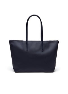 LACOSTE Women's L12.12 Concept Fashion Versatile Large Capacity Zipper Handbag Tote Bag Shoulder Bag Large Navy Blue  - Image 3