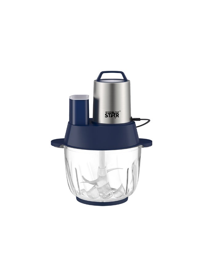 Winning Star Food Processor – 3L, Durable Plastic Bowl, 4 Stainless Steel Blades, Multi-Function, 300W, Blue, ST-5580 - Image 1