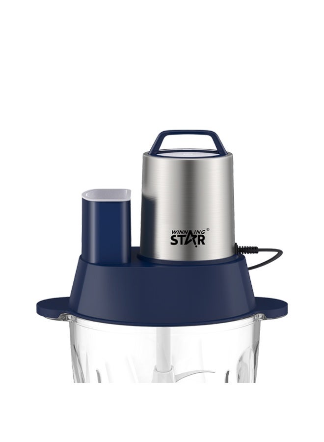 Winning Star Food Processor – 3L, Durable Plastic Bowl, 4 Stainless Steel Blades, Multi-Function, 300W, Blue, ST-5580 - Image 2
