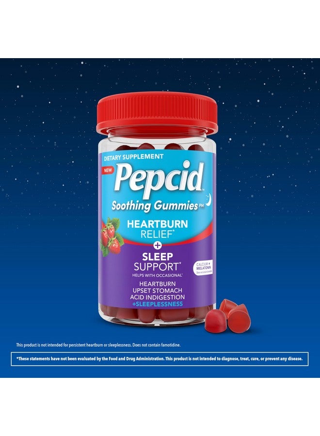 Pepcid Pepcid Soothing Gummies, Heartburn Relief + Sleep Support Gummies Help Occasional Heartburn, Upset Stomach, Acid Indigestion + Sleeplessness, Calcium & Melatonin, Strawberry, 32 ct  - Image 2