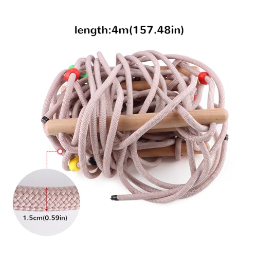Goldmeet Outdoor Rope Bridge Ladder 2M656FT Climbing Rope Bridge for Outdoor Backyard Playground Solid Wood Climbing Bridge Ladder for Equipment Sports Fitness Obstacle Training - Image 5
