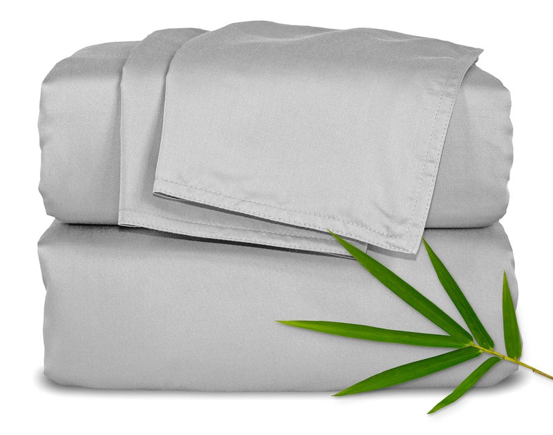 Pure Bamboo Twin Sheets by Pure Bamboo  Genuine 100% Organic Viscose Derived from Bamboo Bed Sheet Set  Luxuriously Soft & Cooling  Double Stitching  Lifetime Quality Promise (Twin  Silver Pearl)  - Image 1