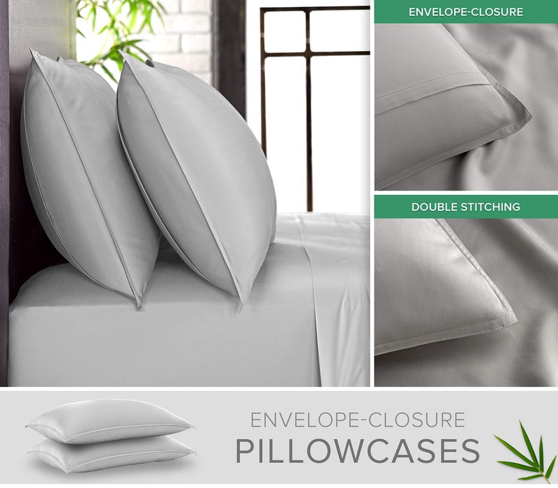 Pure Bamboo Twin Sheets by Pure Bamboo  Genuine 100% Organic Viscose Derived from Bamboo Bed Sheet Set  Luxuriously Soft & Cooling  Double Stitching  Lifetime Quality Promise (Twin  Silver Pearl)  - Image 3