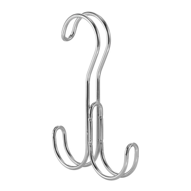 InterDesign iDesign Classico Over the Rod, Closet Accessory Organizer for Ties, Belts, Handbags, Fashion Jewelry - 2 Hooks, Chrome - Image 1