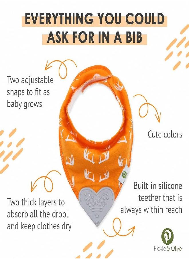 Pickle & Olive Baby Bandana Teething Bibs with Attached Teether - Set Of 4 - Orange Fox - pzsku/Z37E599B01061D3F40FB6Z/45/_/1686567795/9b7a09eb-d524-4c05-bc5a-bbf12ab6c7ca