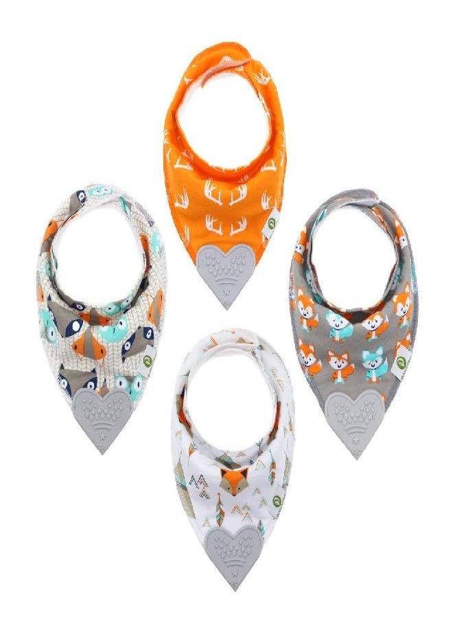 Pickle & Olive Baby Bandana Teething Bibs with Attached Teether - Set Of 4 - Orange Fox - pzsku/Z37E599B01061D3F40FB6Z/45/_/1686567797/dfa6b85d-ef8f-4d6a-92a3-39c8384480b3